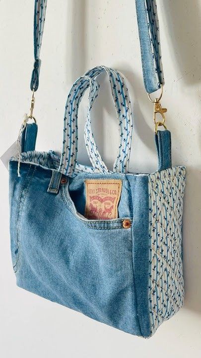 A3i Upcycled Denim Pocket Tote Bag